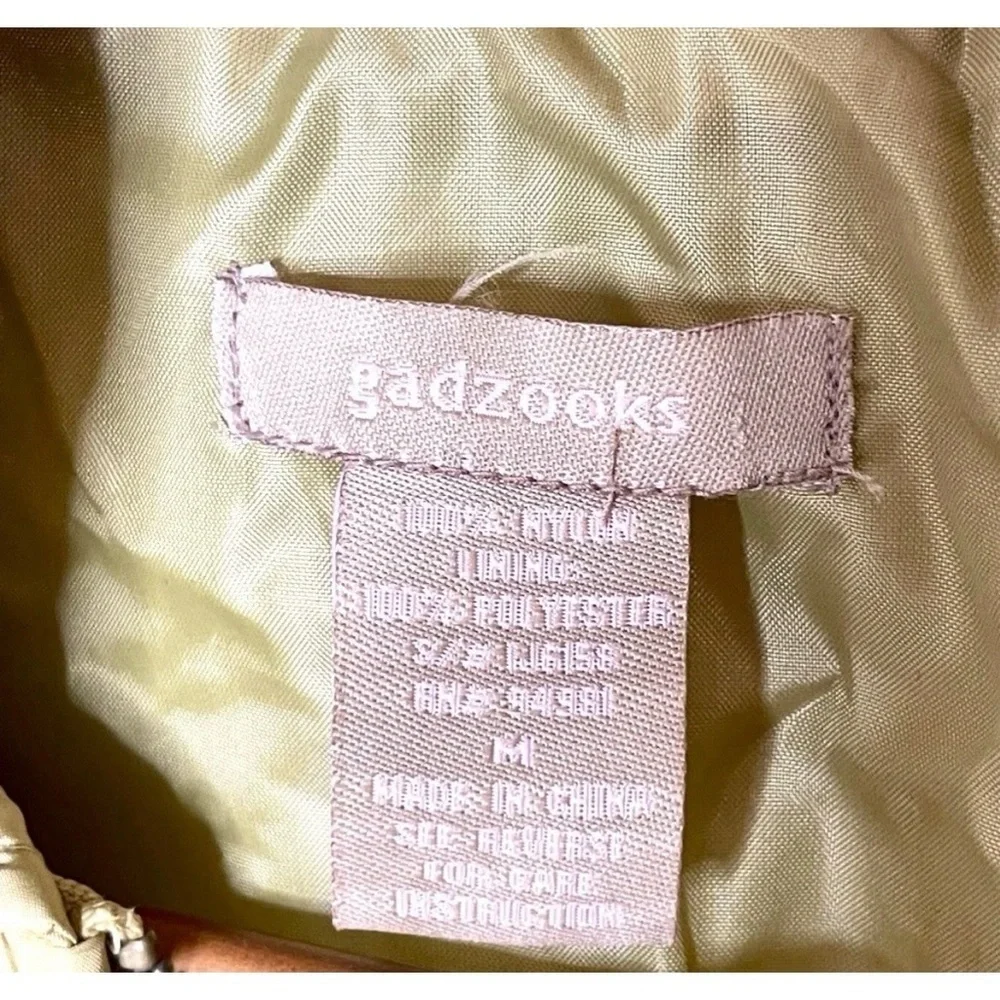 Vintage Gadzooks 90s Gold Bomber Jacket Y2K Puffer Crop Medium (Fits XS)